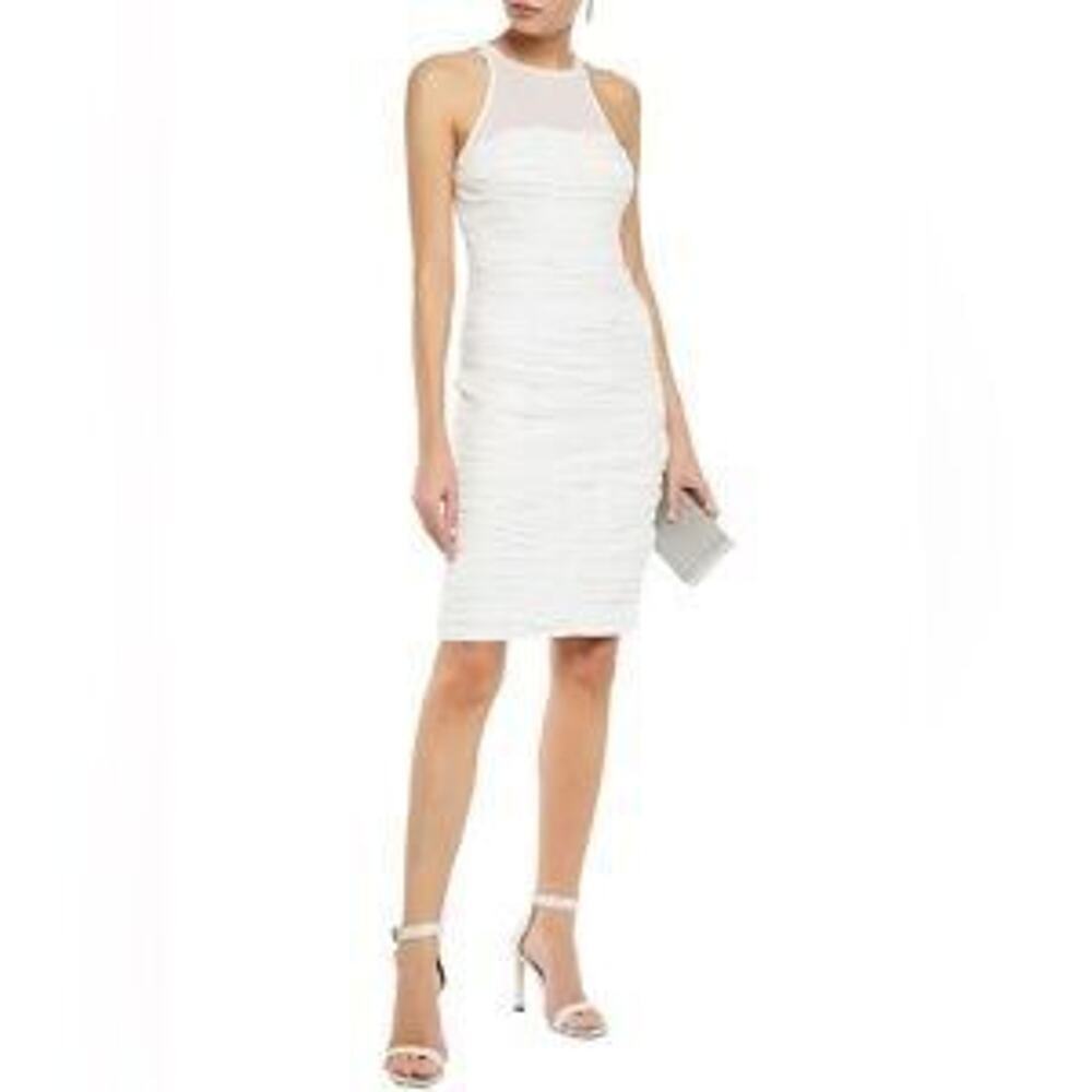 HALSTON White Dress Sz 0 $398 MSRP